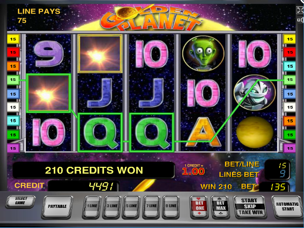 Игровой автомат Golden Planet - космические выигрыши в казино Вулкан