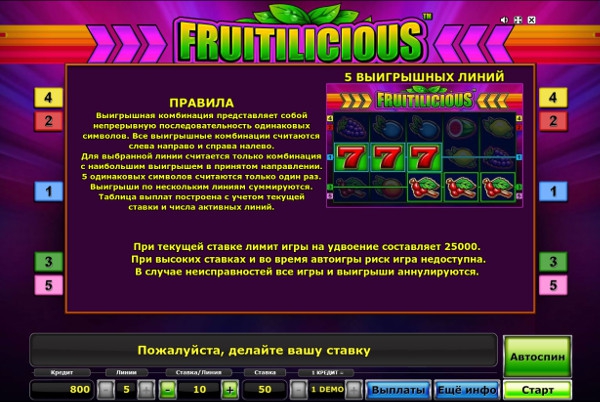 Игровой автомат Fruitilicious - побеждай каждый день в онлайн казино Вулкан Россия
